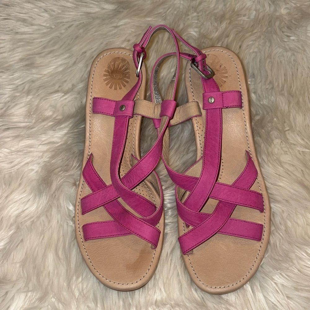 Ugg Pink Gaiana Wedge Sandals